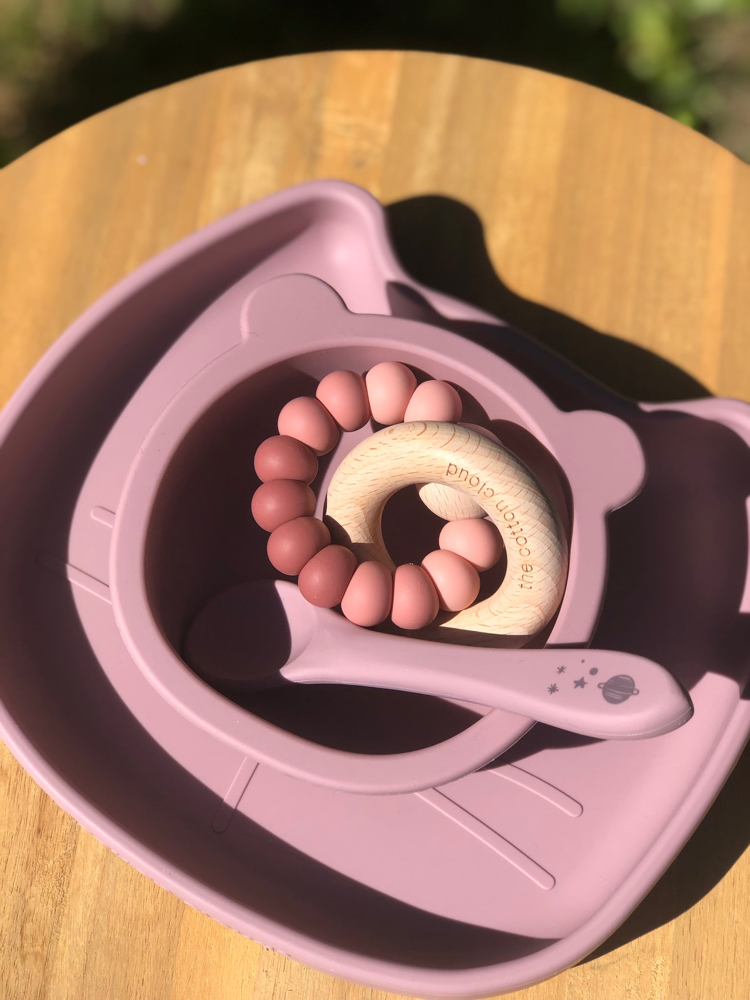 Pink bear silicone Bowl