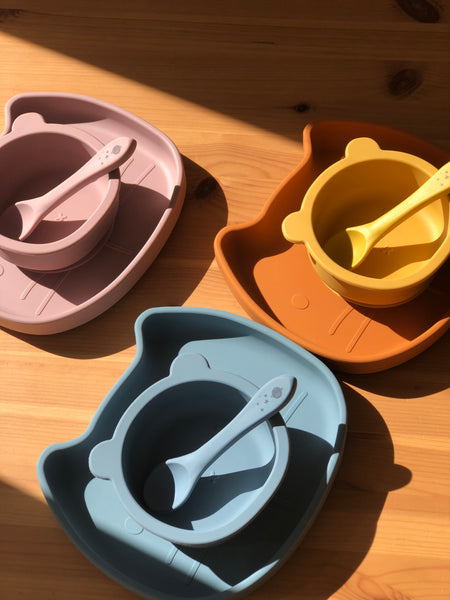 Pippa silicone plate Smokey blue
