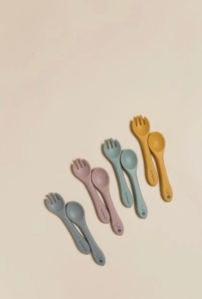 Dusty Mauve set of Spoon and fork